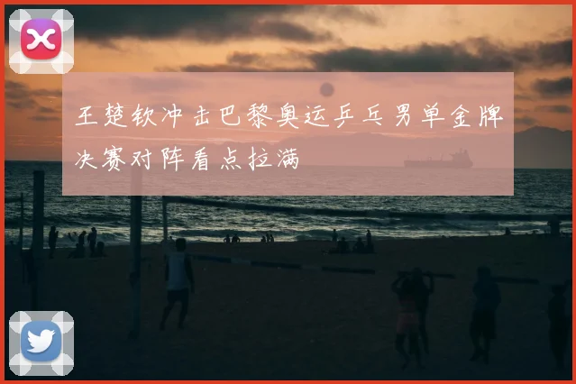 王楚钦冲击巴黎奥运乒乓男单金牌决赛对阵看点拉满